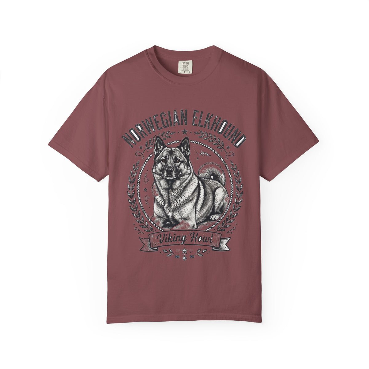 'Viking Howl' Norwegian Elkhound T-Shirt — alternate view
