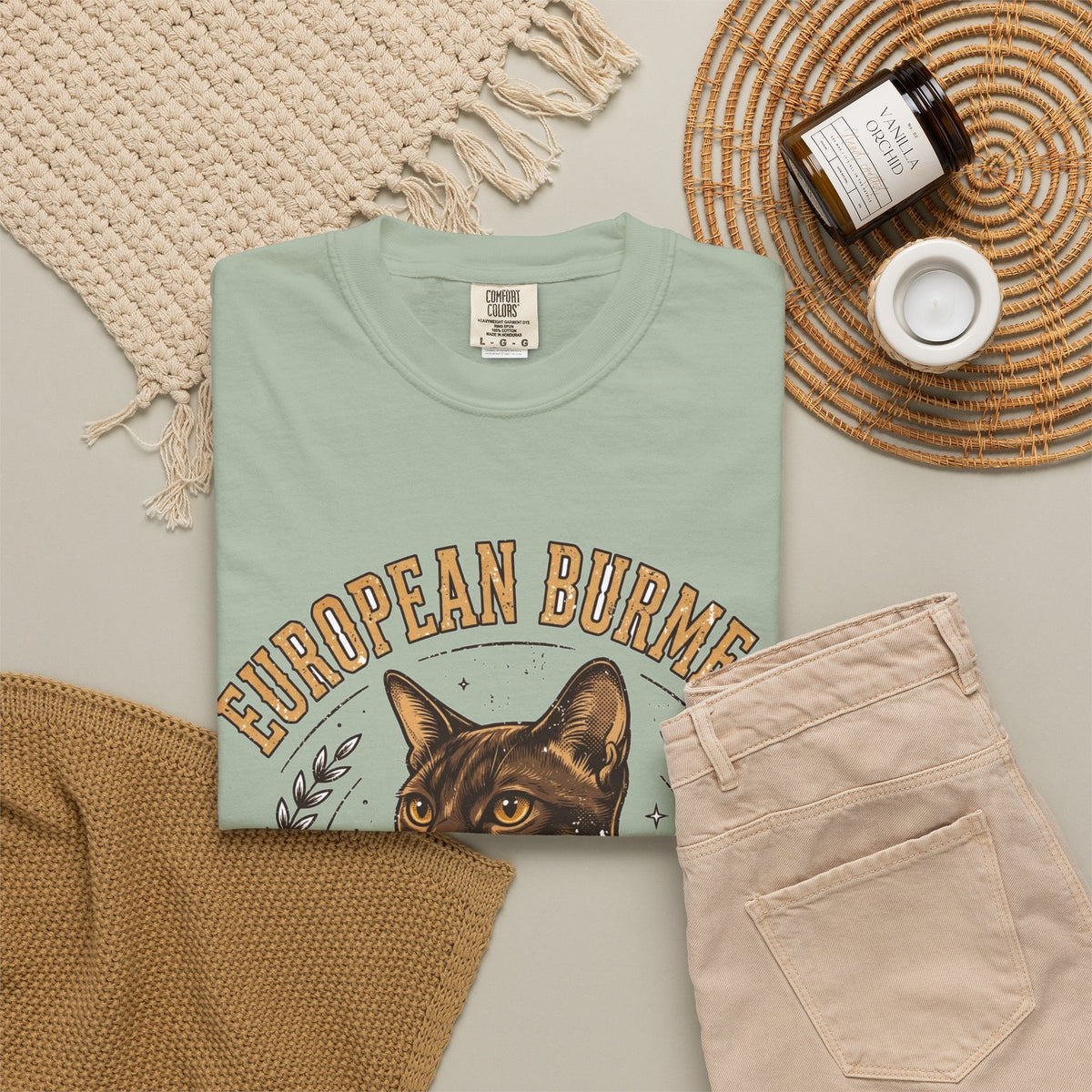 'Euro Chic' European Burmese Cat T-Shirt — alternate view