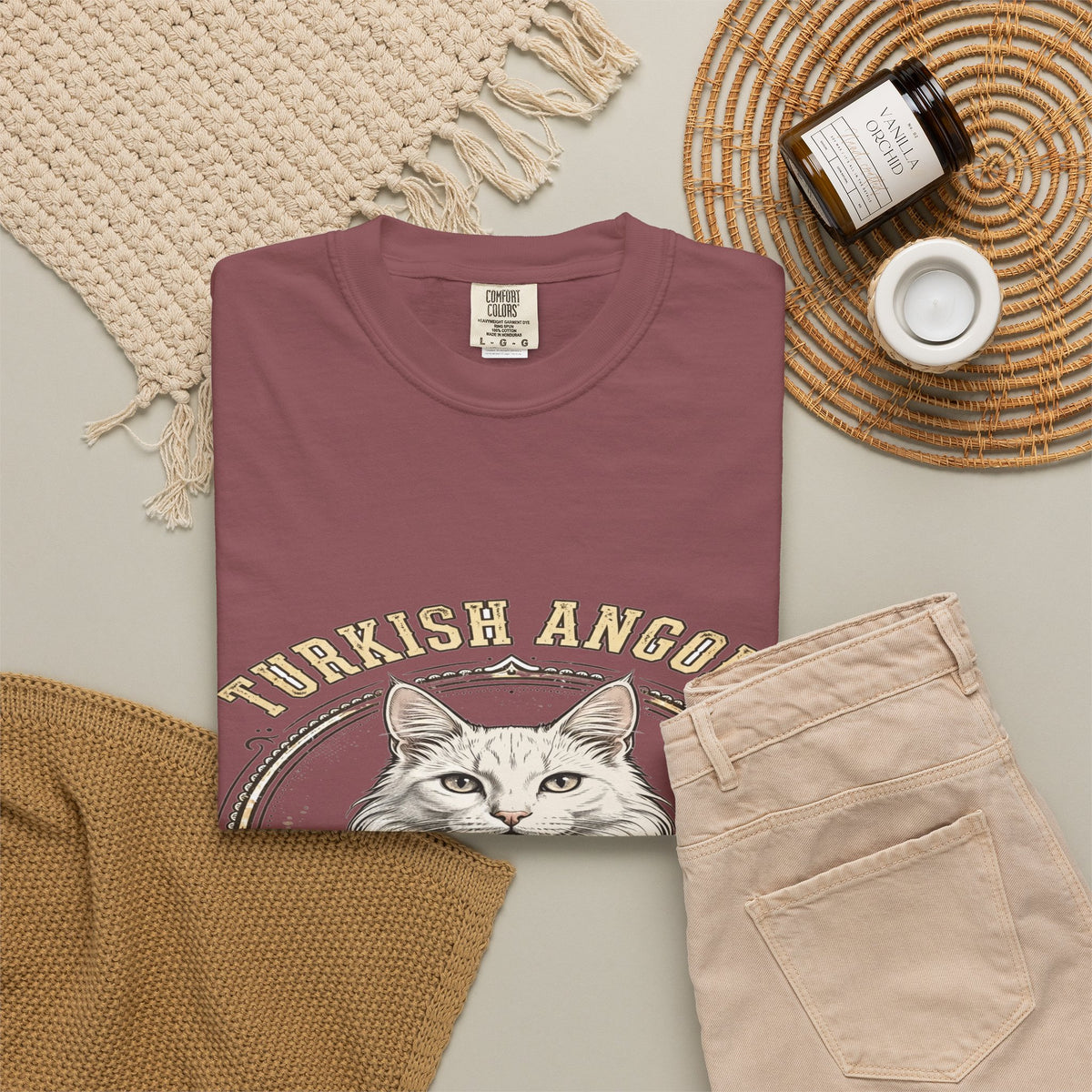 'Silk & Sass' Turkish Angora Cat T-Shirt — alternate view