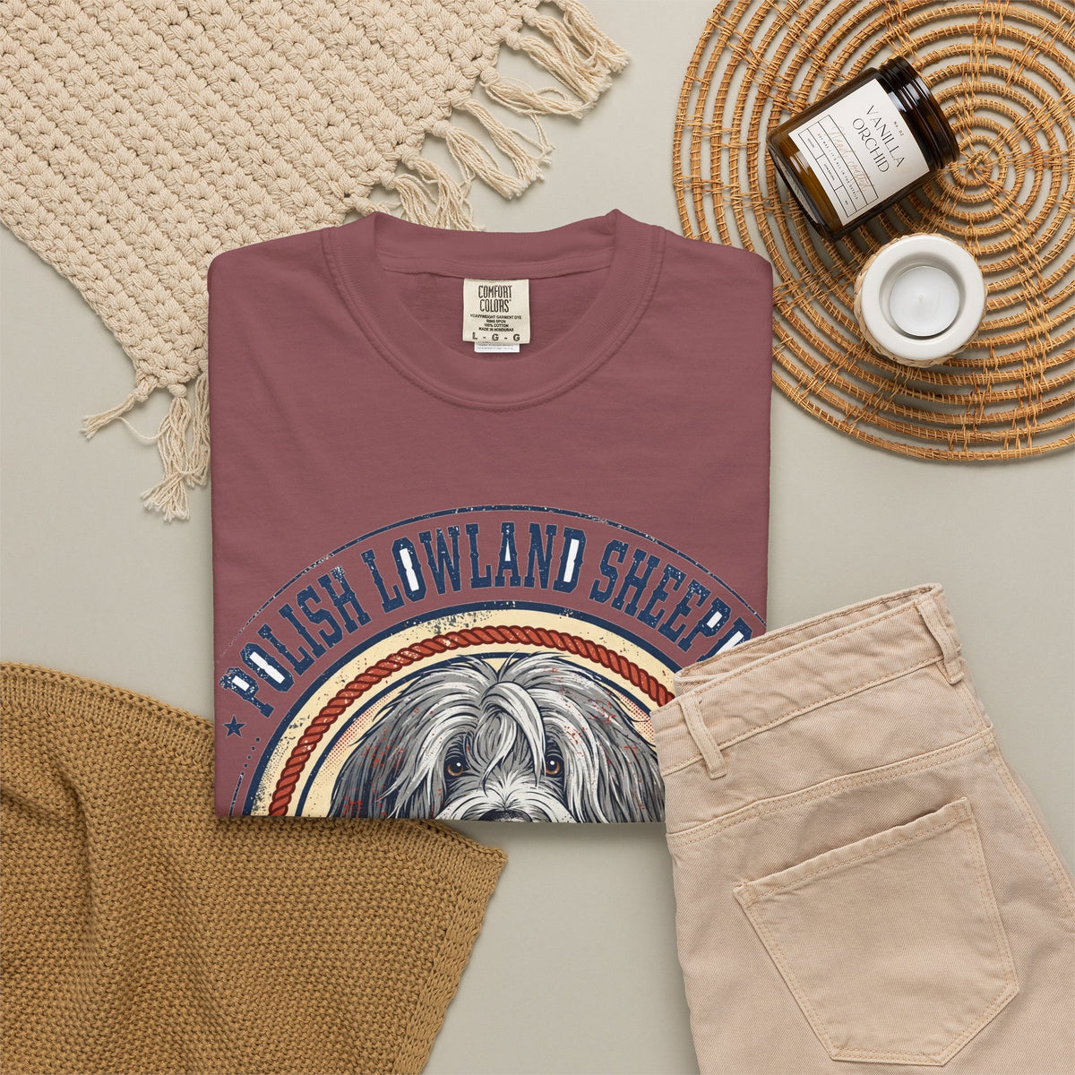 'Shaggy Soul' Polish Lowland Sheepdog T-Shirt — alternate view