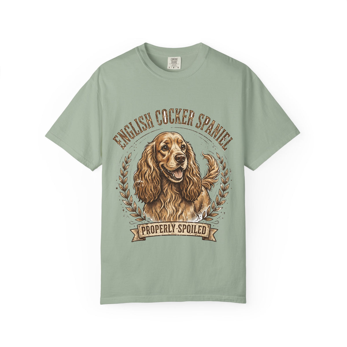 'Properly Spoiled' English Cocker Spaniel T-Shirt — alternate view