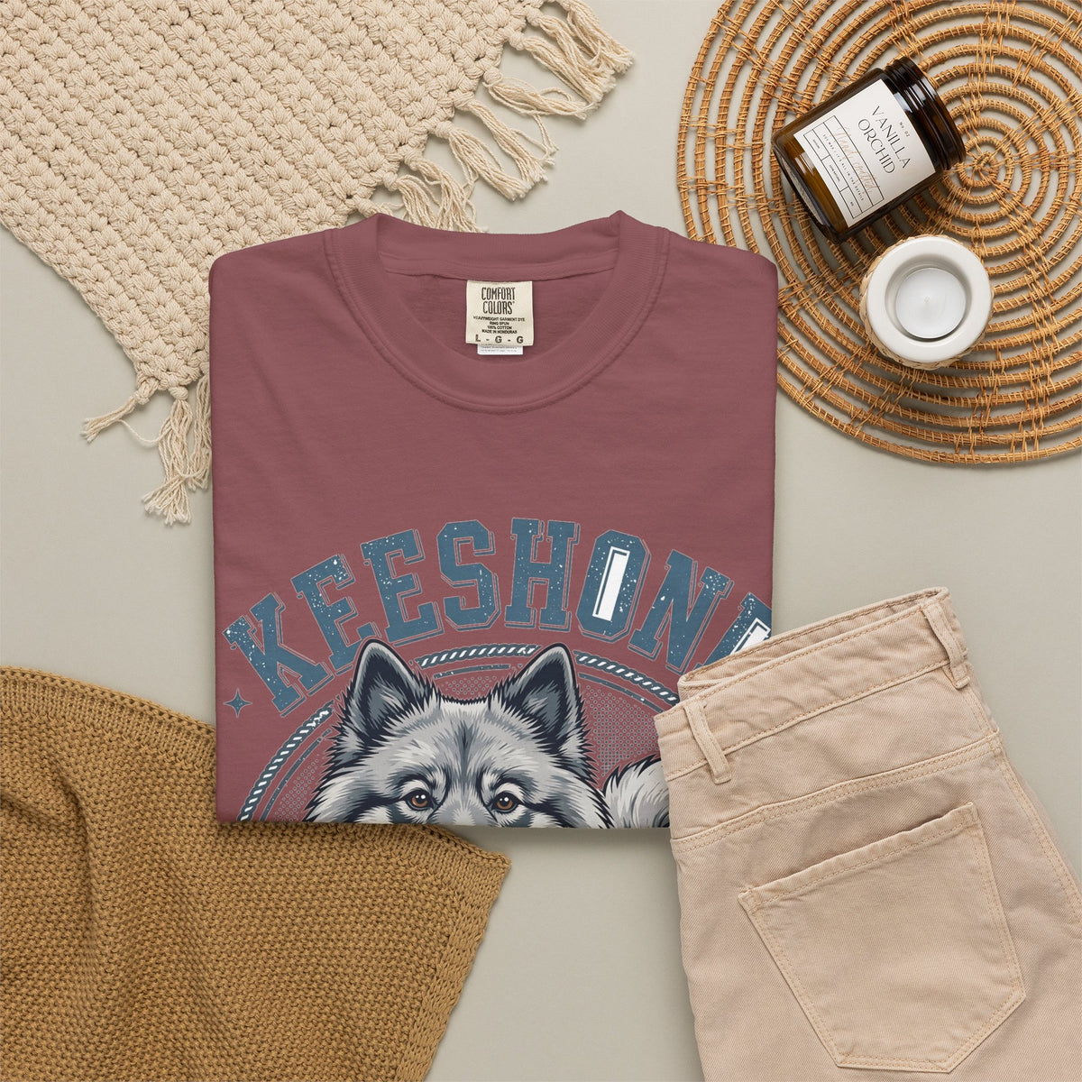 'Floof Forever Smiling' Keeshond T-Shirt — alternate view