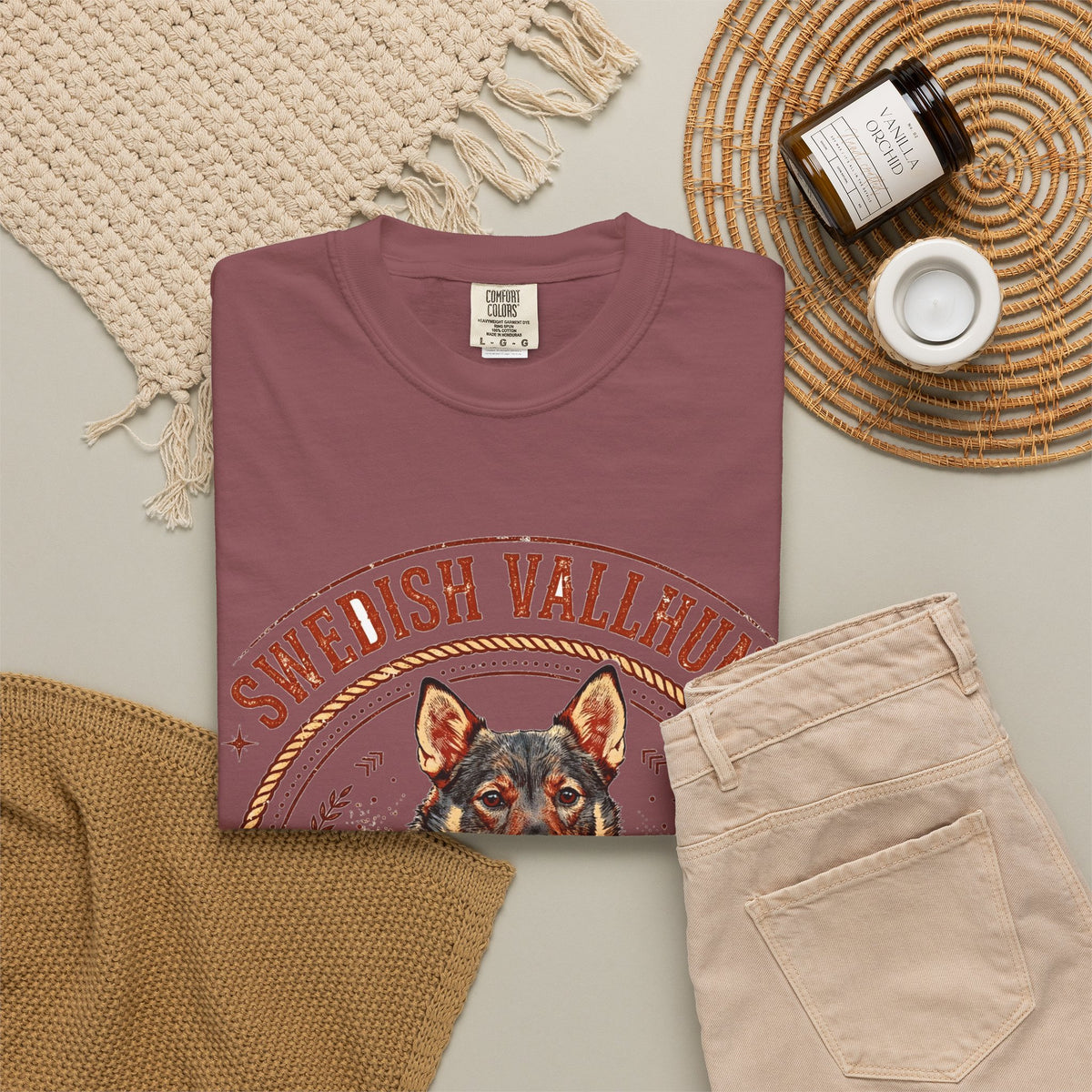 'Viking Herder' Swedish Vallhund T-Shirt — alternate view
