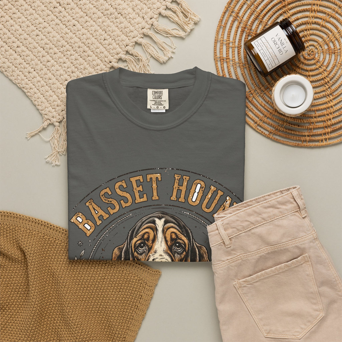 'Low & Lovable' Basset Hound T-Shirt — alternate view
