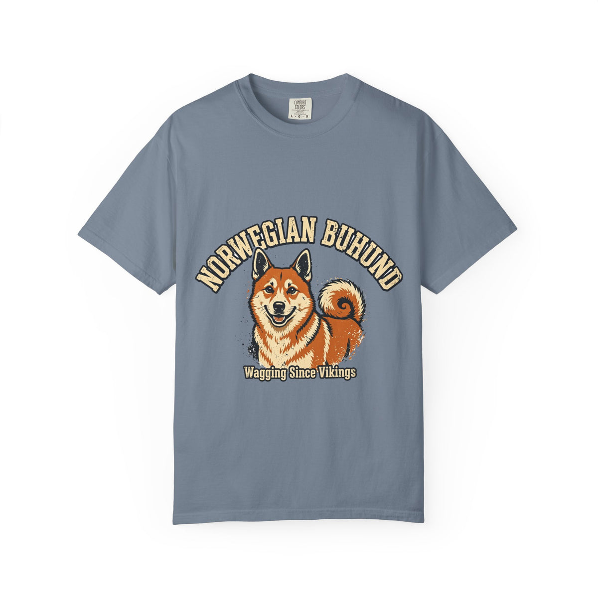 'Curly Tail' Norwegian Buhund T-Shirt — alternate view