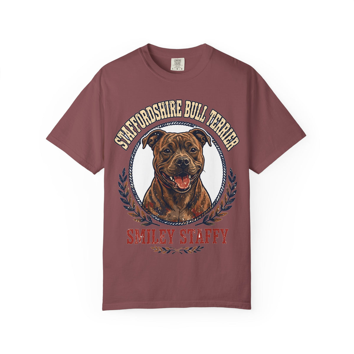 'Smiley Staffy' Staffordshire Bull Terrier T-Shirt — alternate view