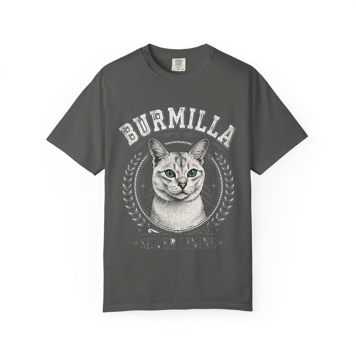 'Silver Lining' Burmilla Cat T-Shirt — alternate view