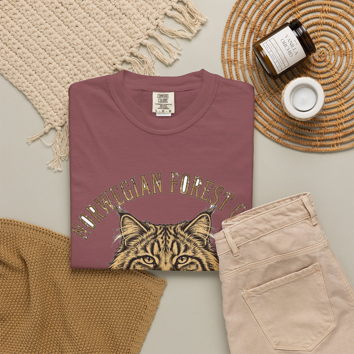 'Viking Fluff' Norwegian Forest Cat T-Shirt — alternate view