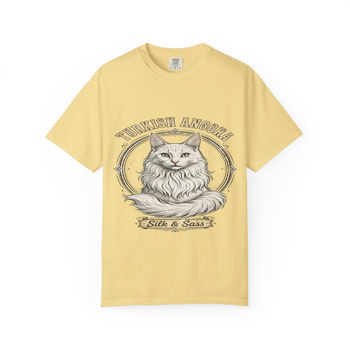 'Silk & Sass' Turkish Angora Cat T-Shirt — alternate view