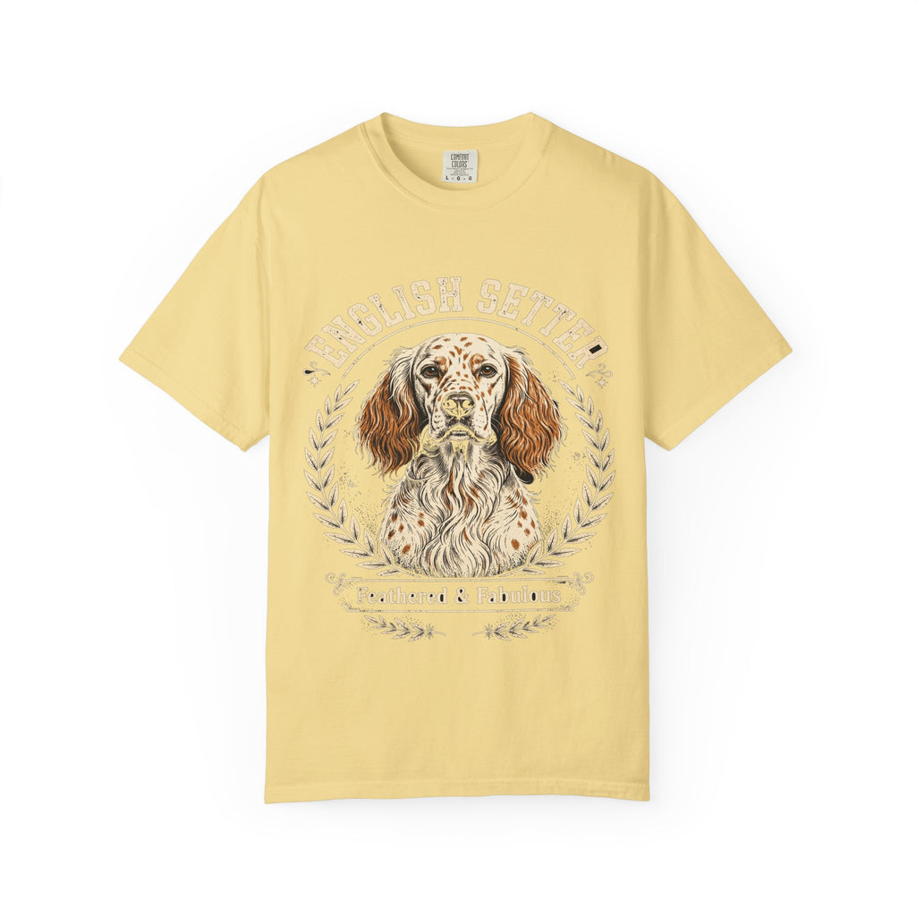 'Feathered & Fabulous' English Setter T-Shirt — alternate view