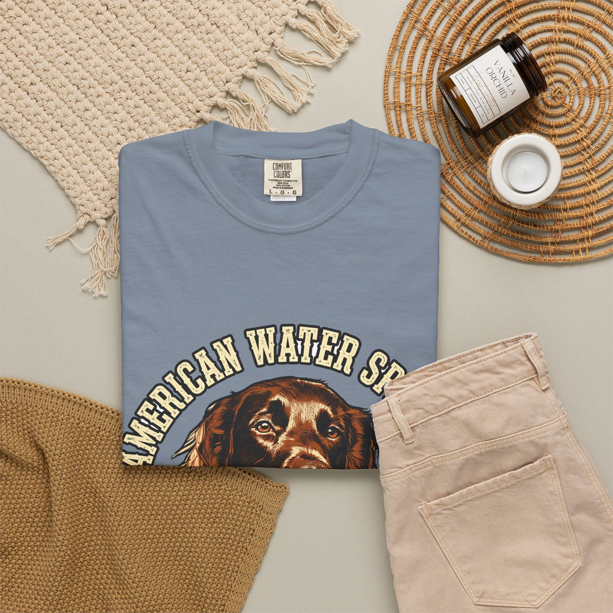American Water Spaniel Curly Sportster Tee