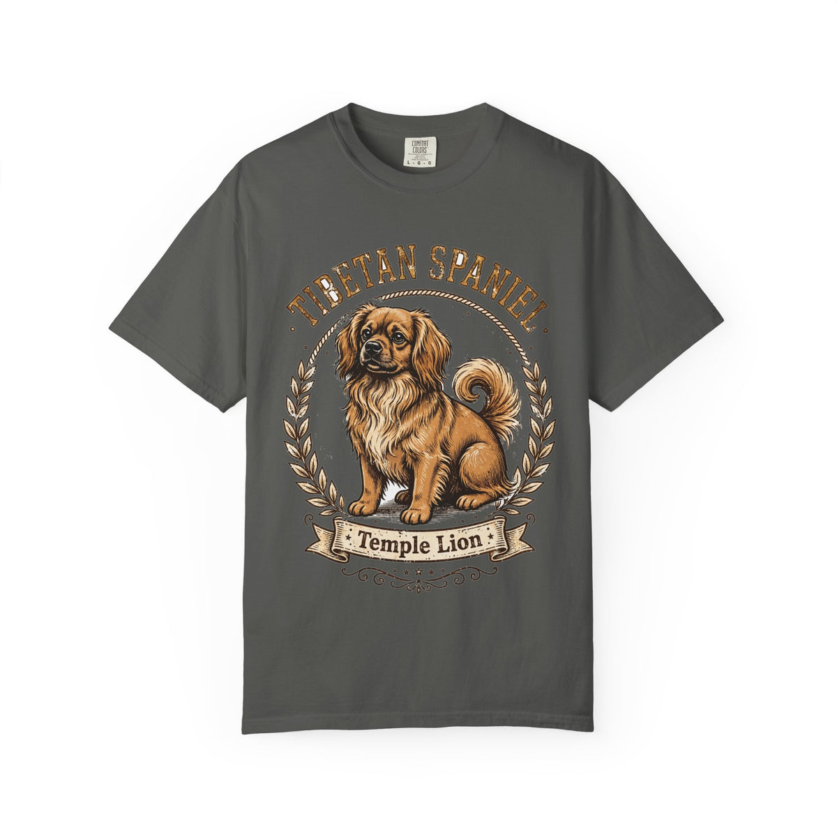 'Temple Lion' Tibetan Spaniel T-Shirt — alternate view