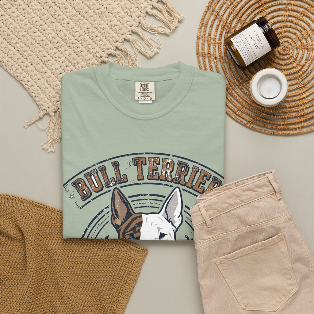 'Egg Head Energy' Bull Terrier T-Shirt — alternate view