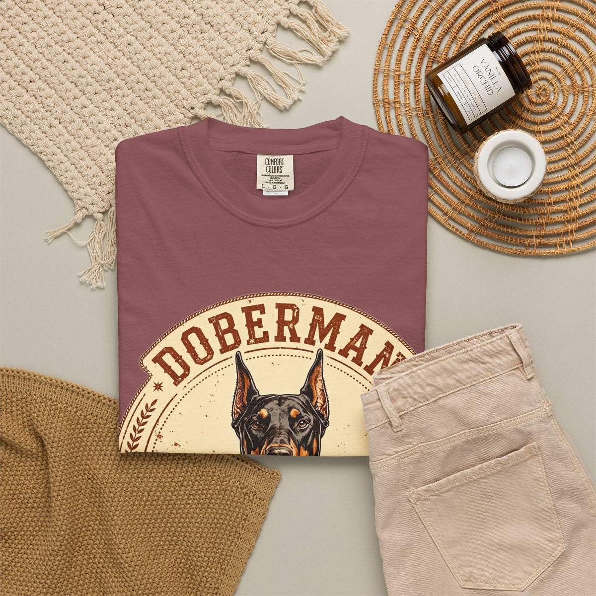 'Velcro Royalty' Doberman Pinscher T-Shirt — alternate view