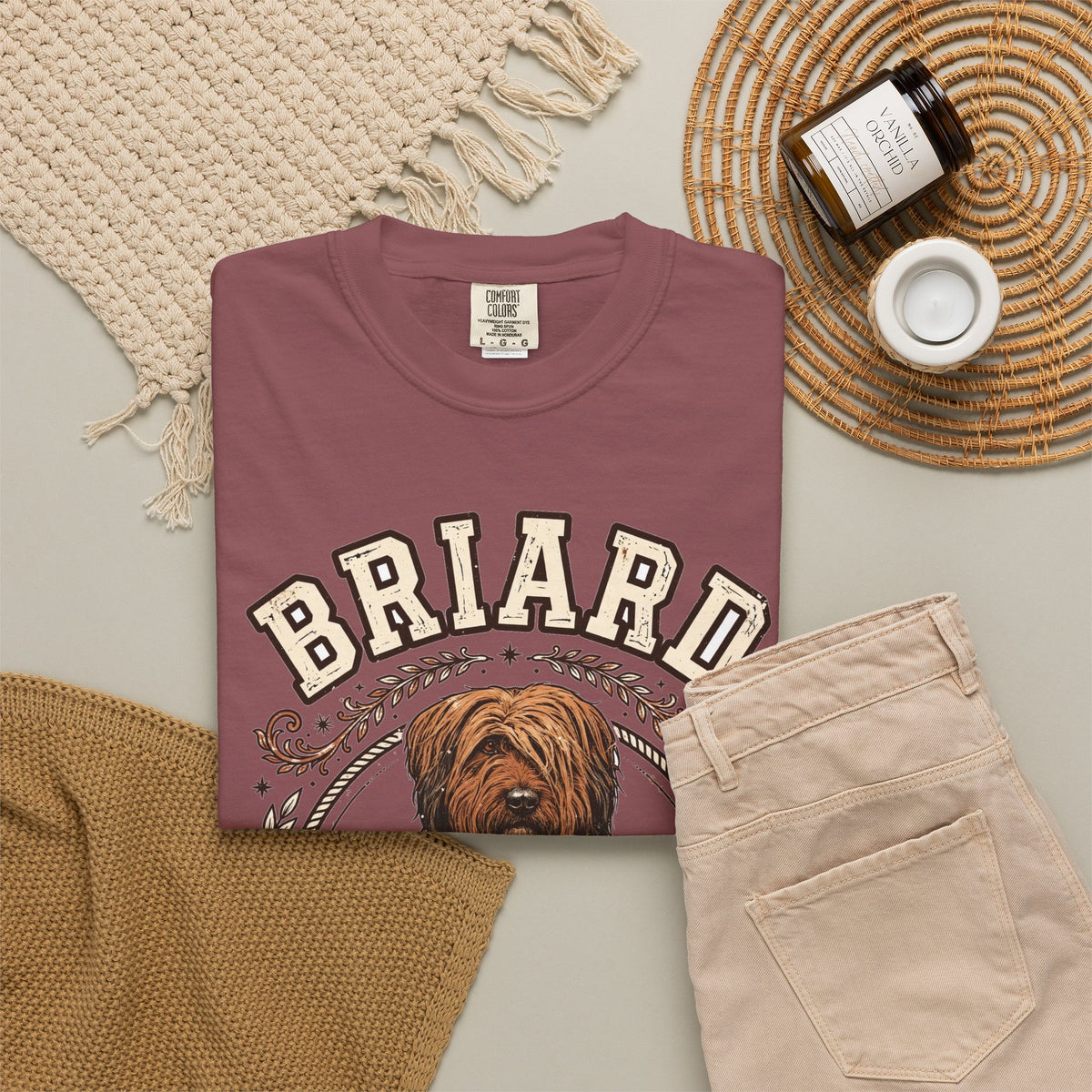 'Shaggy Chaperone' Briard T-Shirt — alternate view