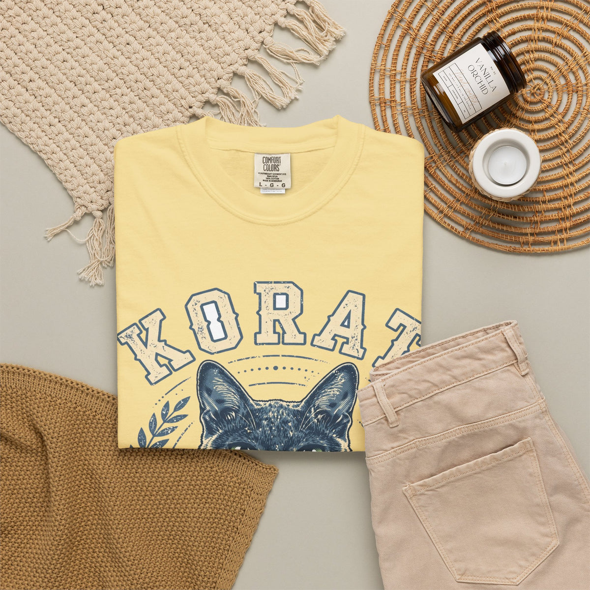 'Silver Heart Cat' Korat Cat T-Shirt — alternate view