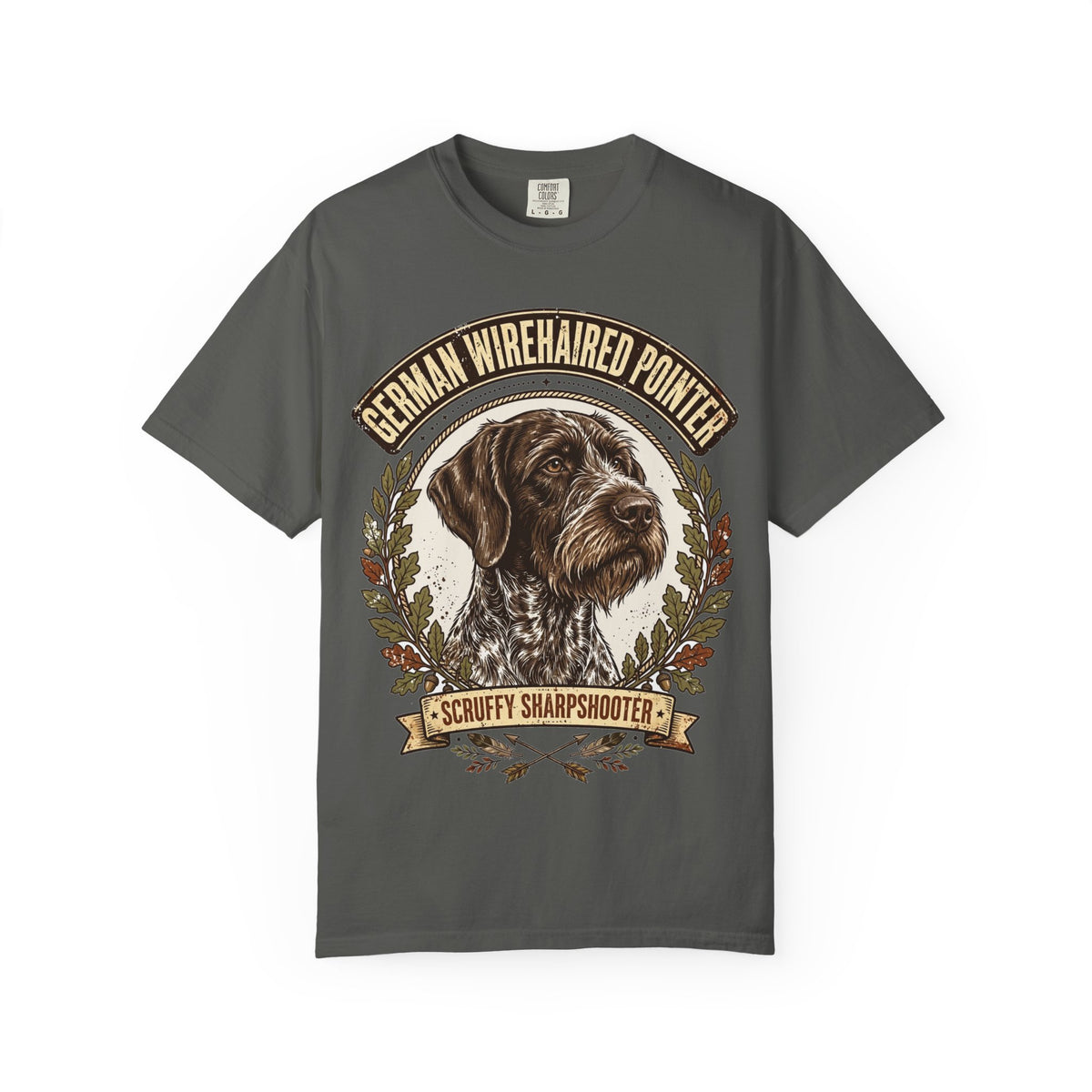 'Scruffy Sharpshooter' German Wirehaired Pointer T-Shirt — alternate view