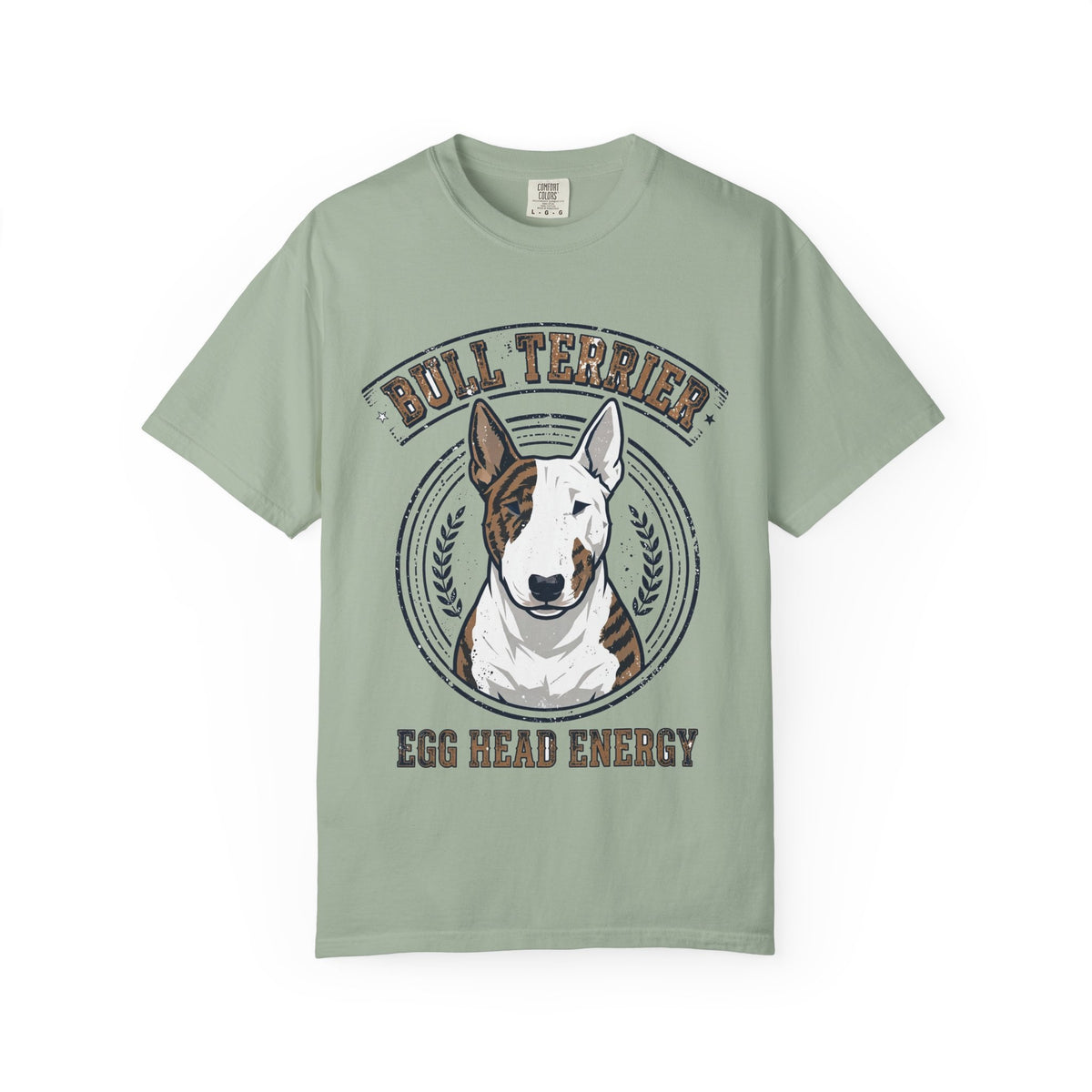 'Egg Head Energy' Bull Terrier T-Shirt — alternate view