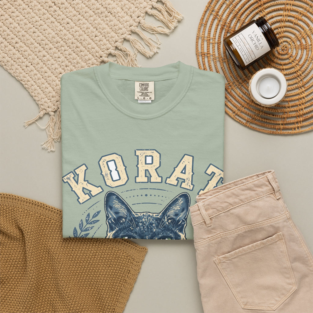 'Silver Heart Cat' Korat Cat T-Shirt — alternate view