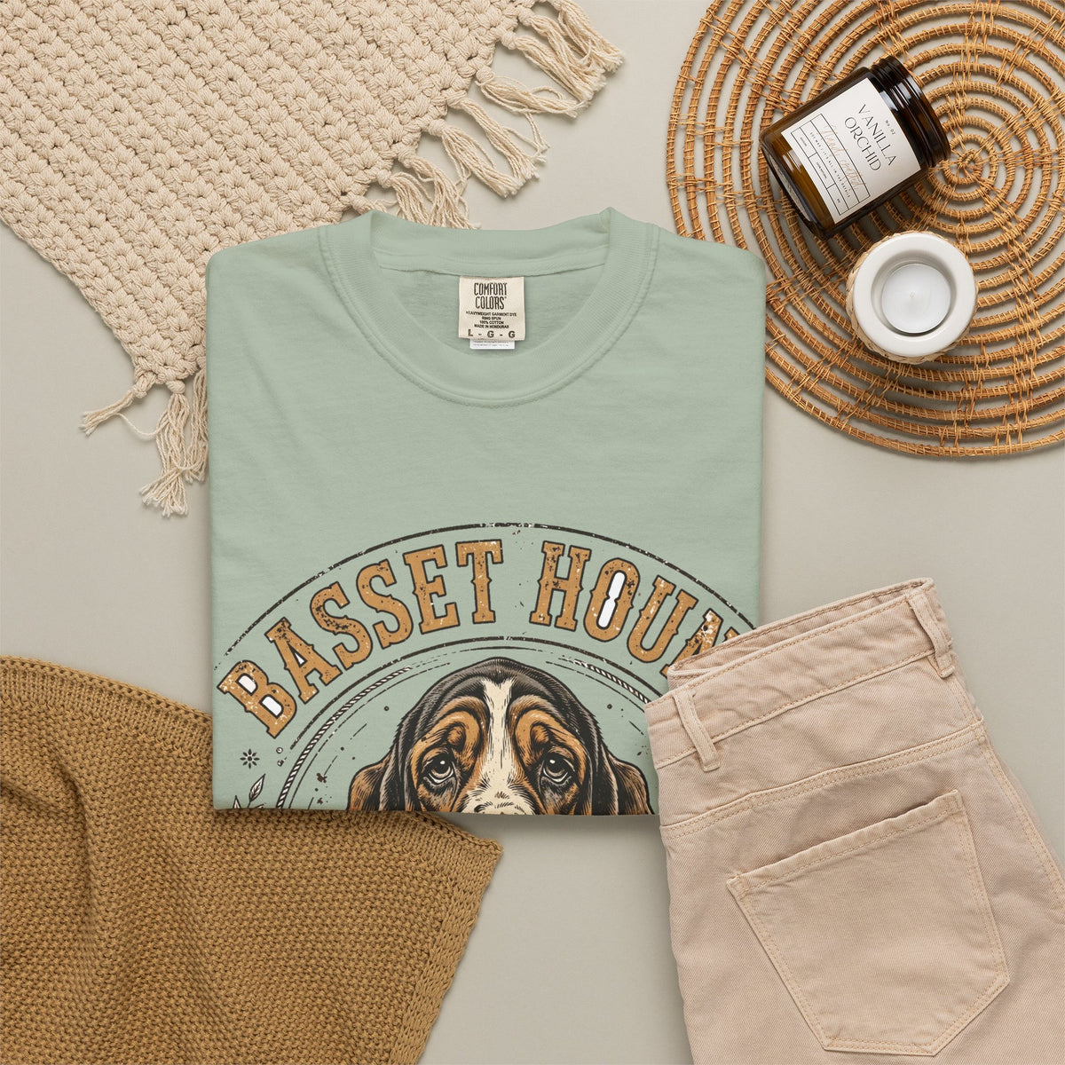 'Low & Lovable' Basset Hound T-Shirt — alternate view