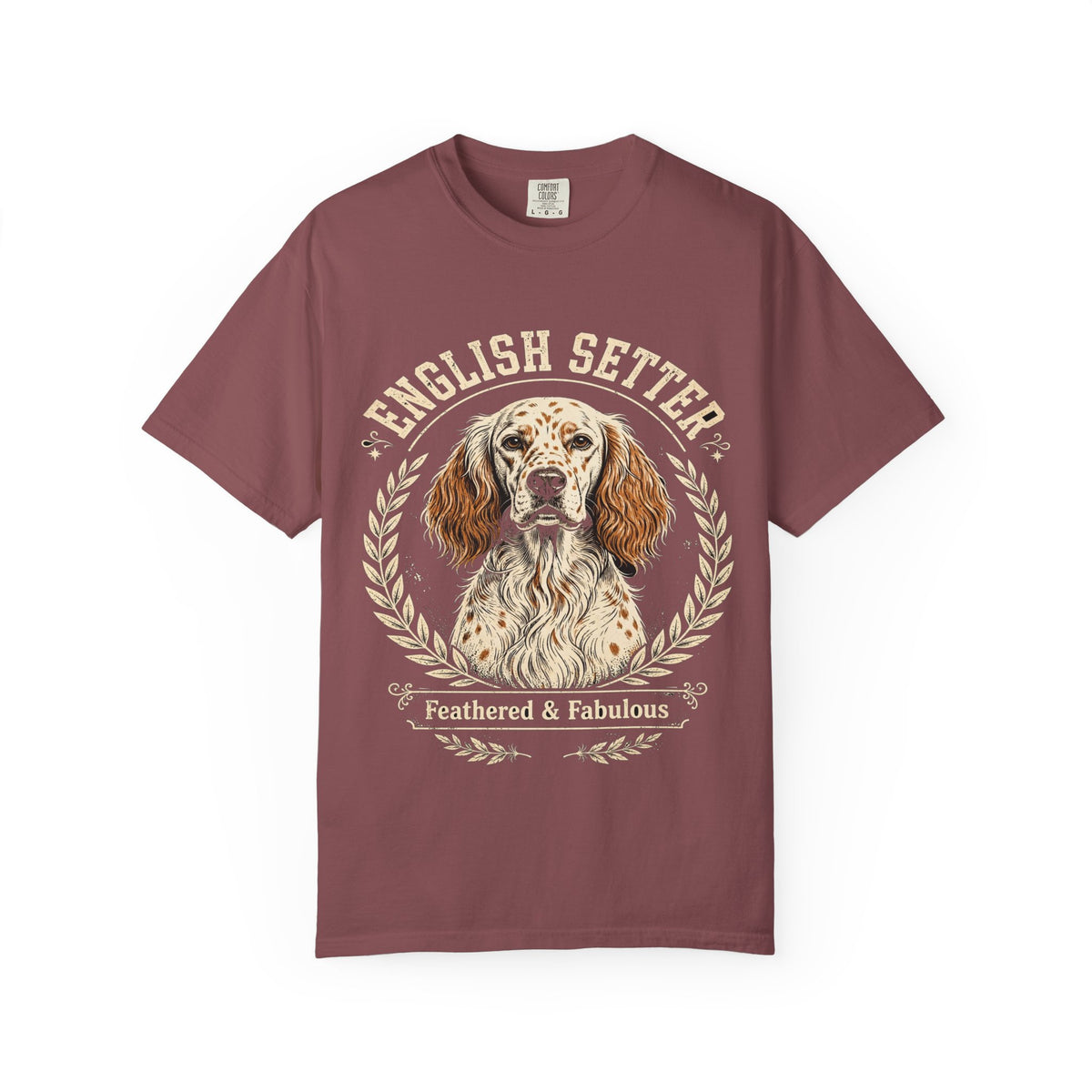 'Feathered & Fabulous' English Setter T-Shirt — alternate view