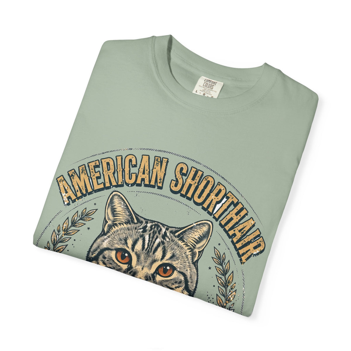 'Classic Cat Energy' American Shorthair T-Shirt — alternate view