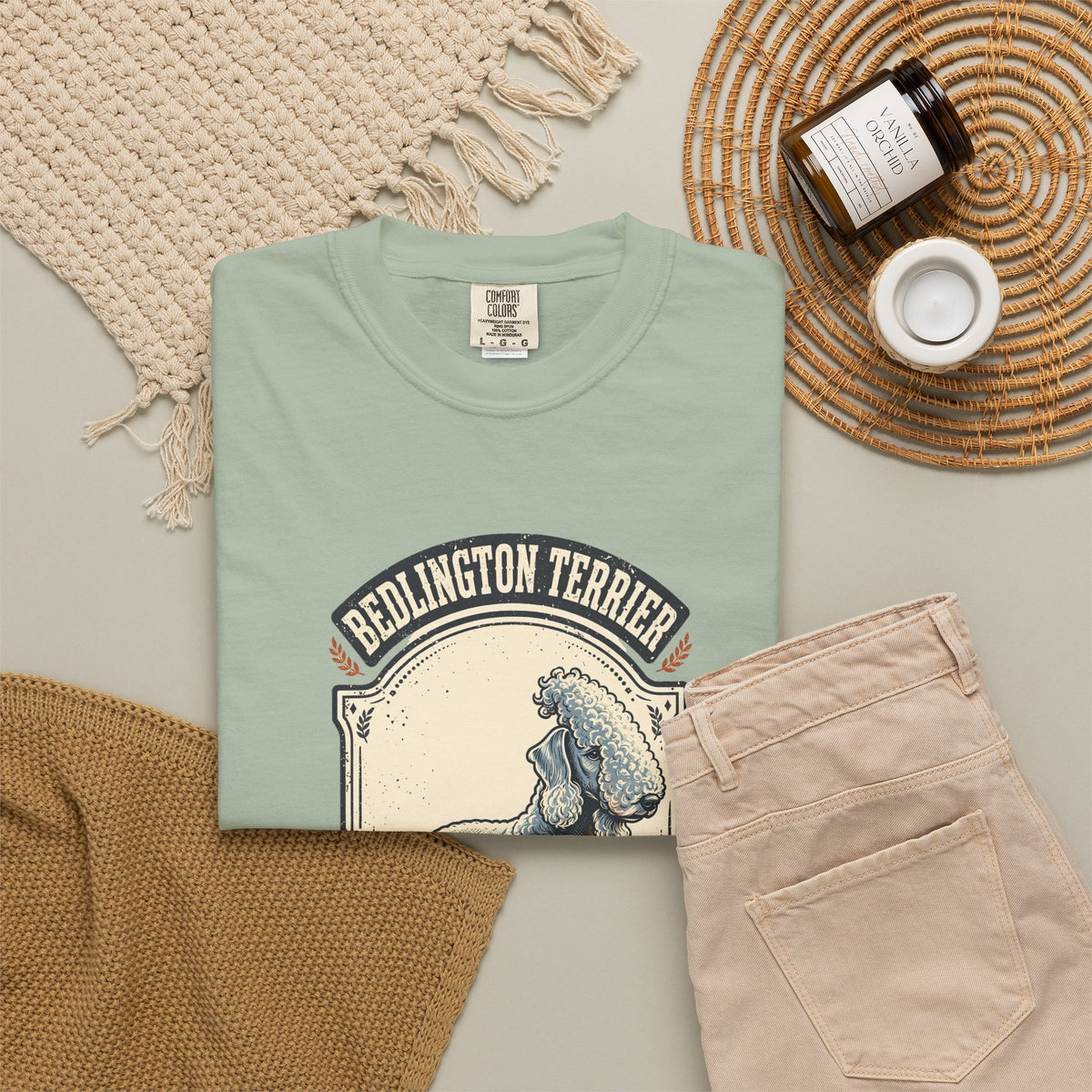 'Woolly Wonder' Bedlington Terrier T-Shirt — alternate view