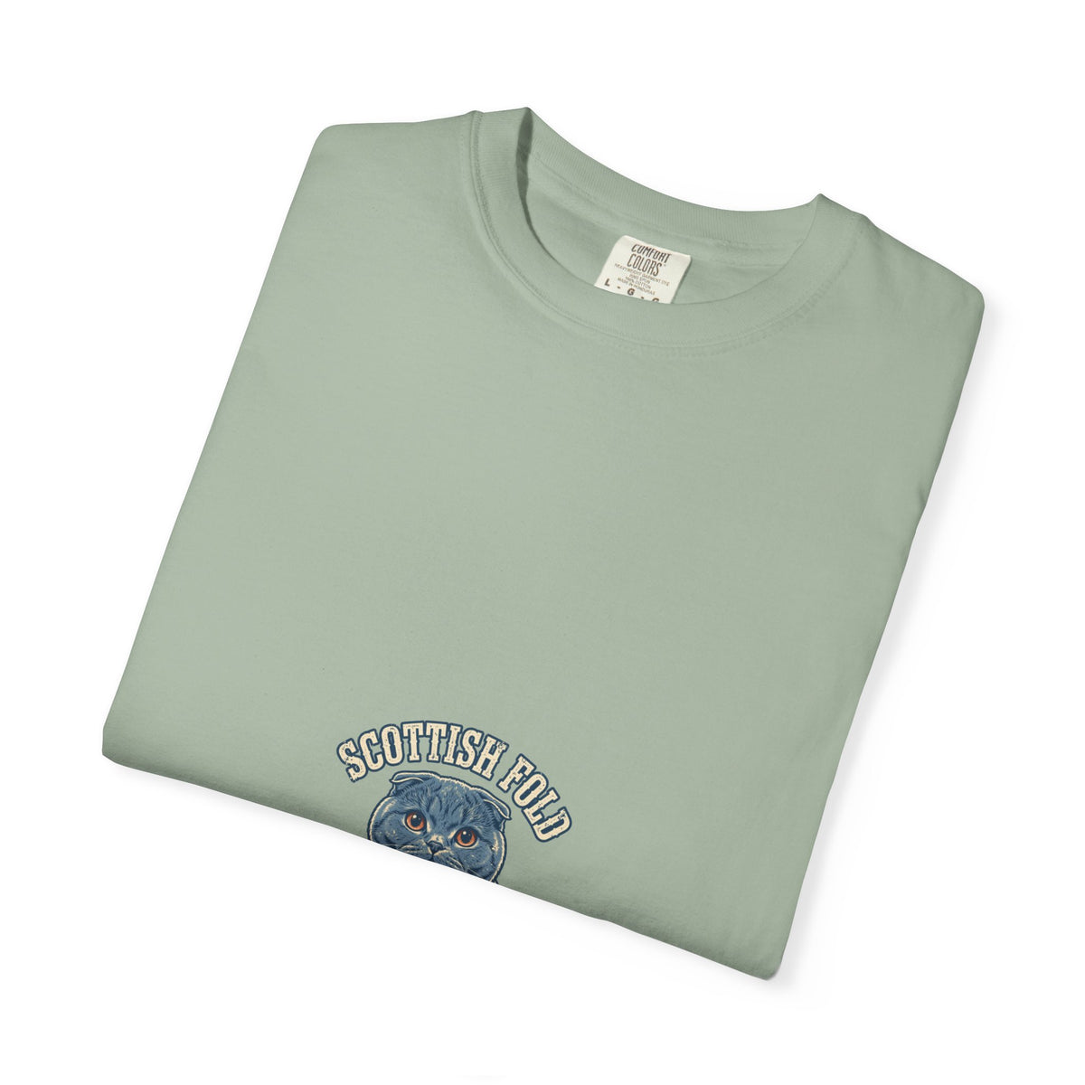 'Folded With Love' Scottish Fold Cat T-Shirt — alternate view