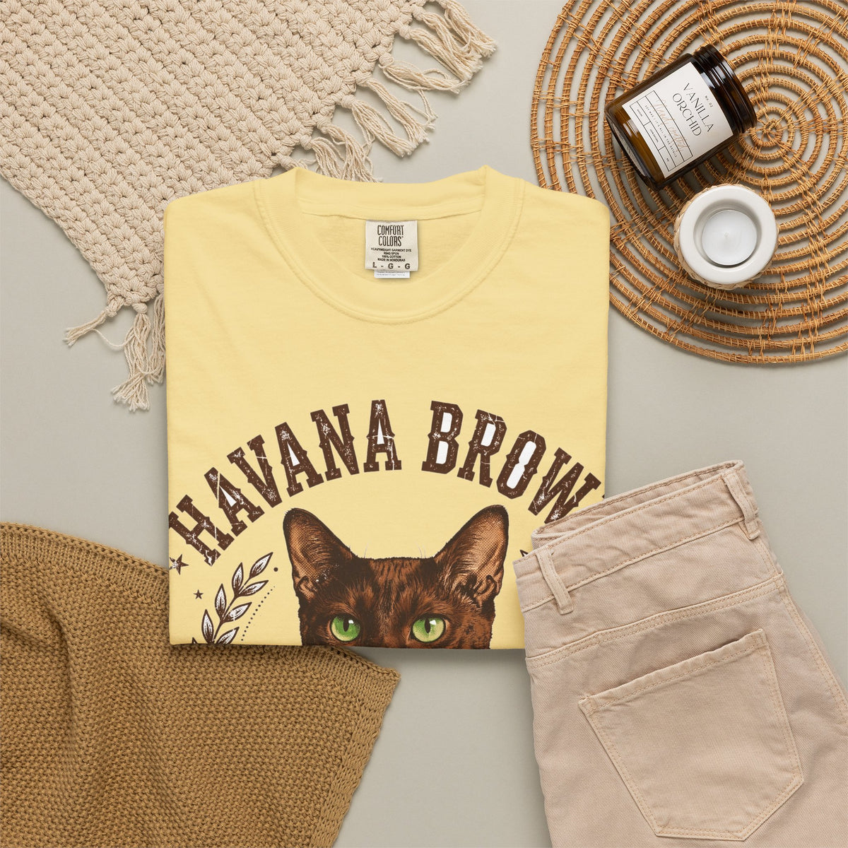 'Cocoa Club' Havana Brown Cat T-Shirt — alternate view