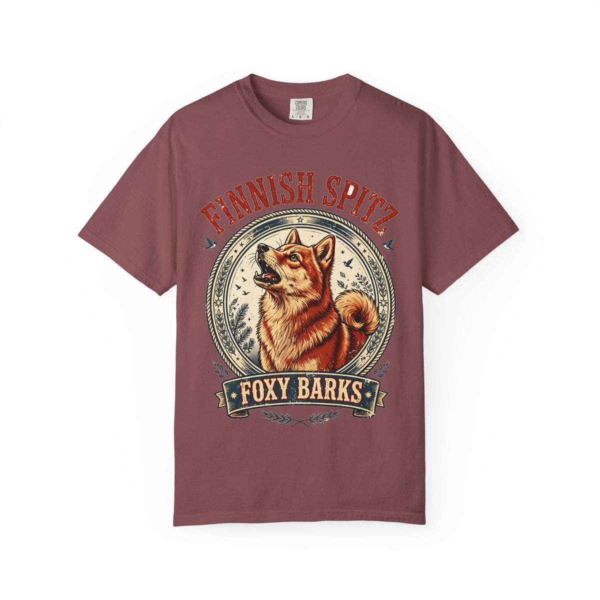 'Foxy Barks' Finnish Spitz T-Shirt — alternate view