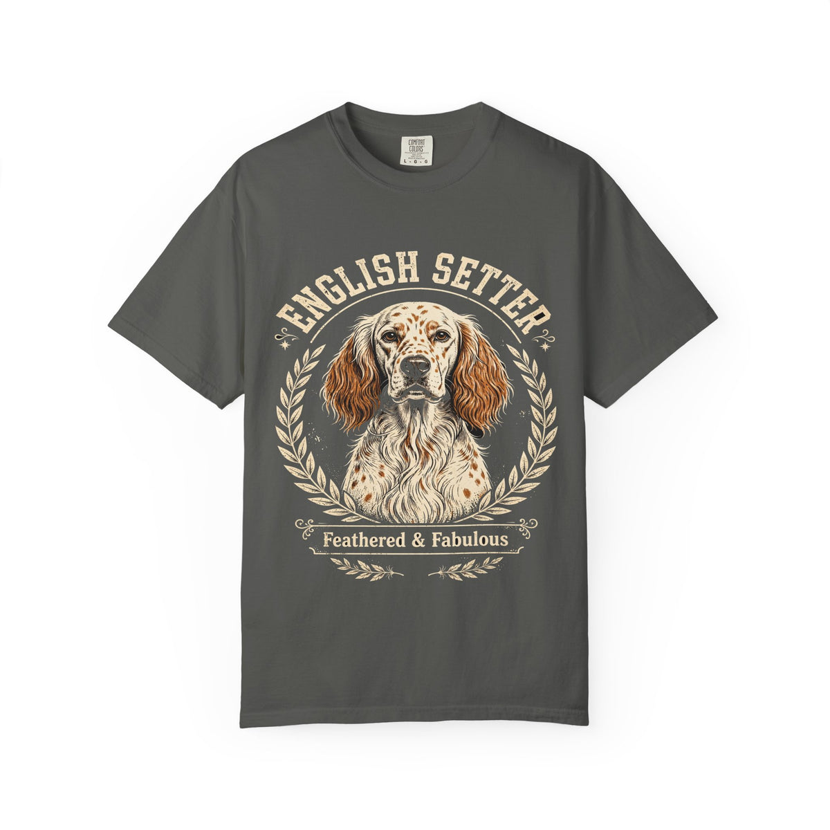 'Feathered & Fabulous' English Setter T-Shirt — alternate view
