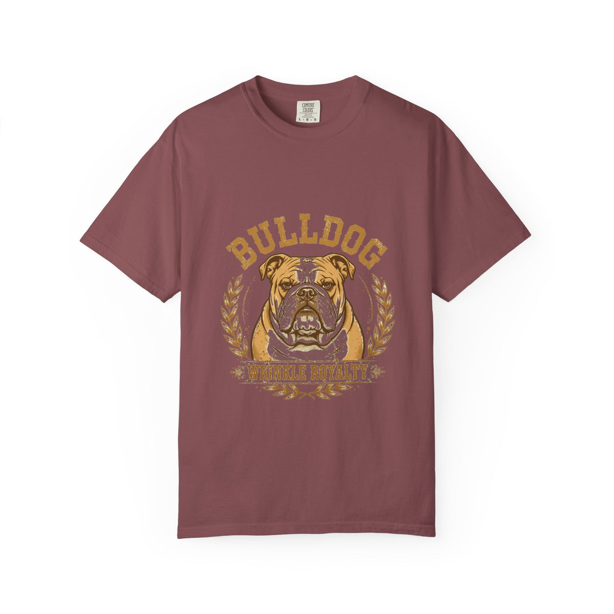 'Wrinkle Royalty Bulldog' Bulldog T-Shirt in Butter