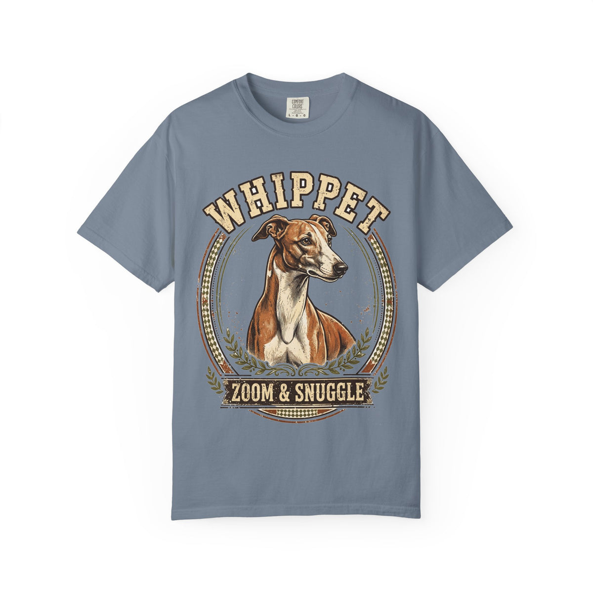 'Zoom & Snuggle' Whippet T-Shirt — alternate view