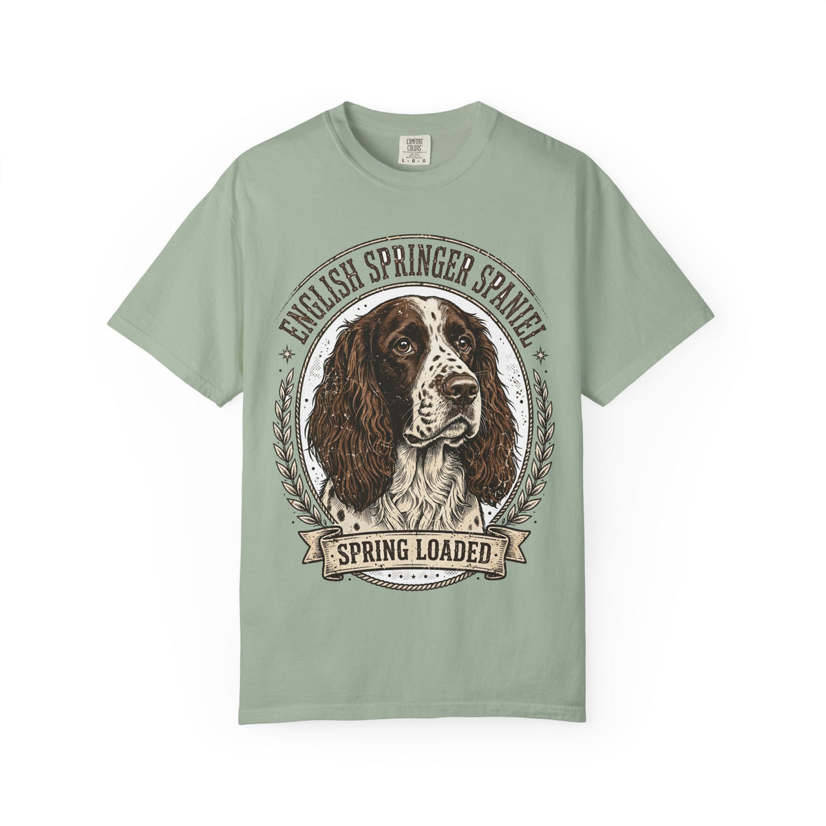 'Spring Loaded' English Springer Spaniel T-Shirt — alternate view