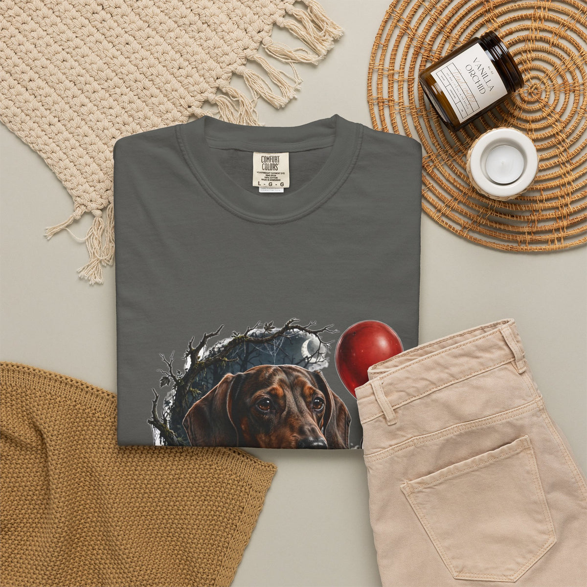 Dachshund Creepy Clown Halloween Tee