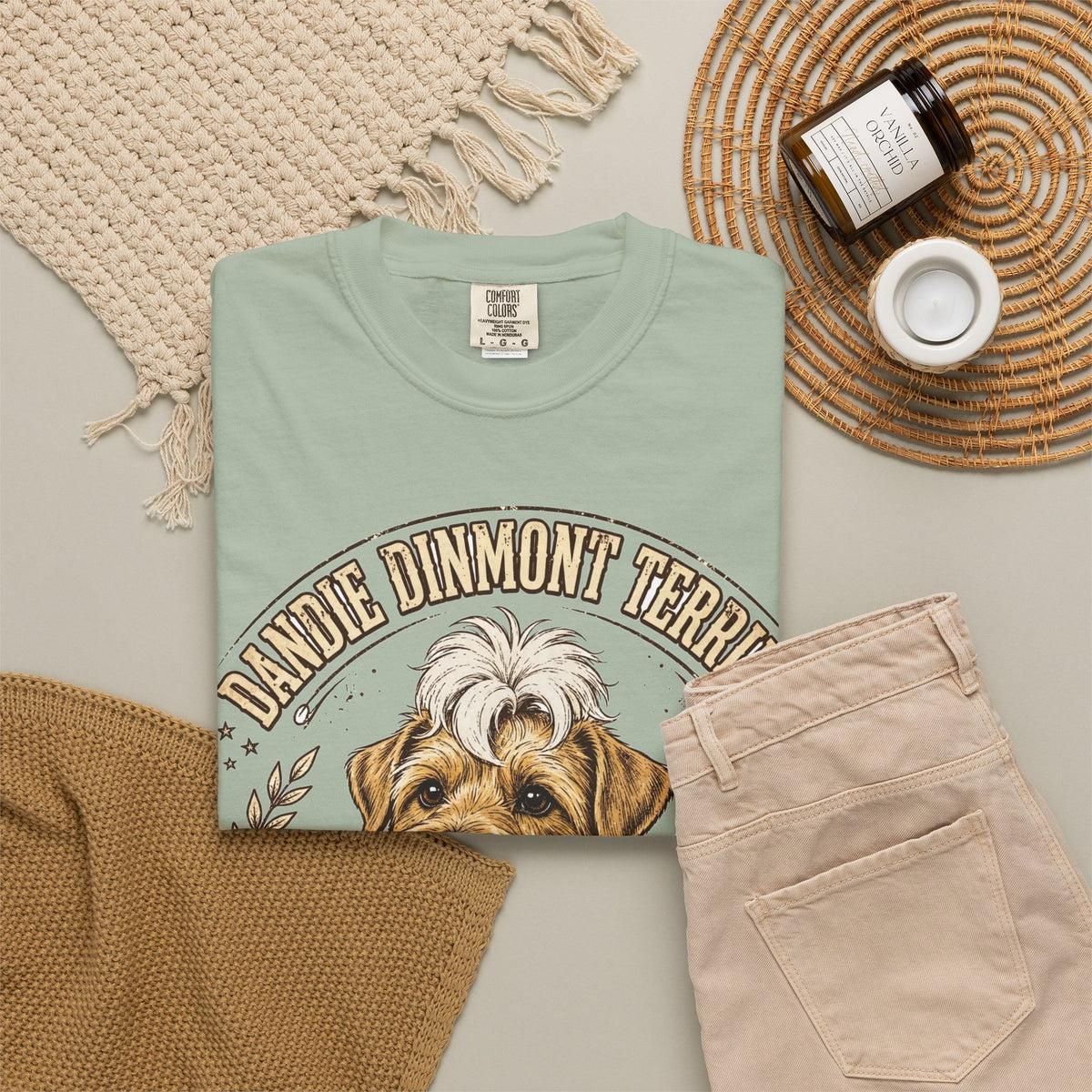 'Topknot Club' Dandie Dinmont Terrier T-Shirt — alternate view