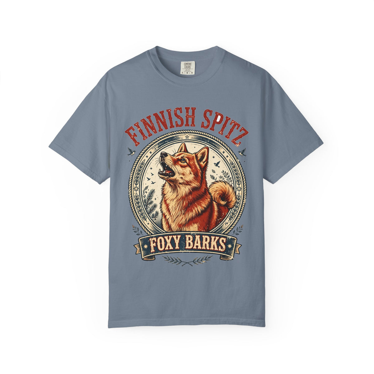 'Foxy Barks' Finnish Spitz T-Shirt — alternate view