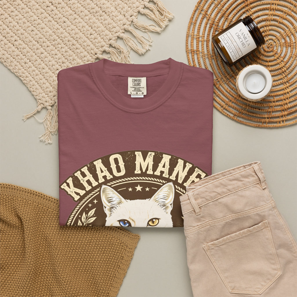 'Odd-Eyed Royalty' Khao Manee Cat T-Shirt — alternate view