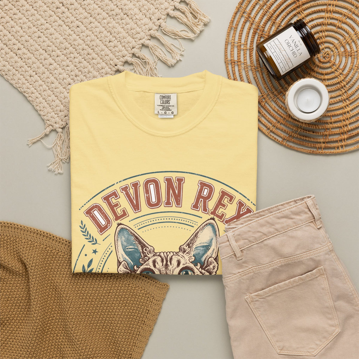 'Pixie Ears Club' Devon Rex T-Shirt — alternate view