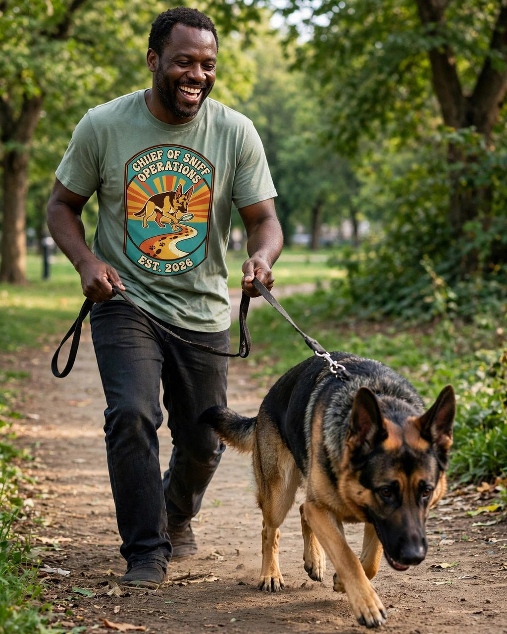 'Chief of Sniff Operations' German Shepherd T-Shirt — alternate view