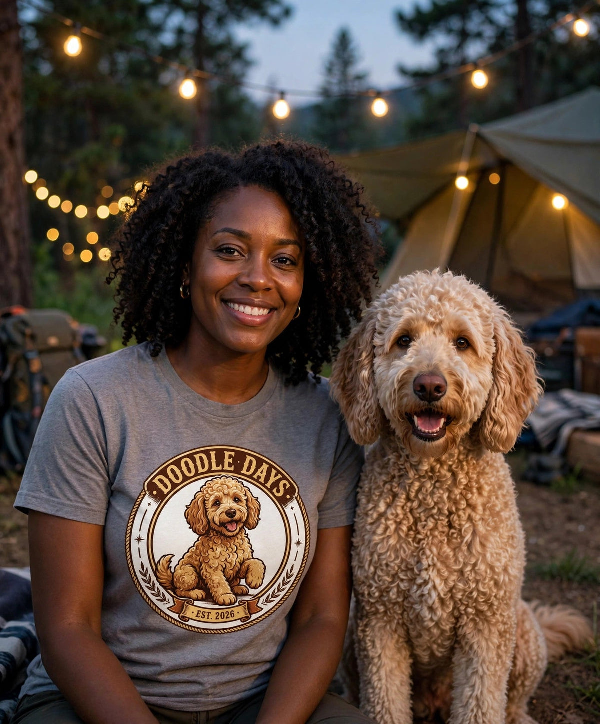 Worn by her — Doodle Days Goldendoodle Tee