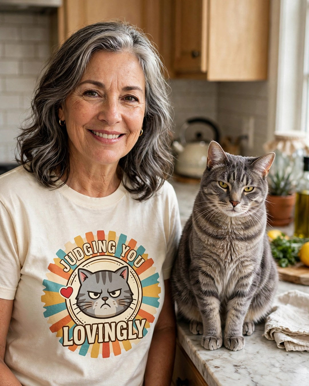 Worn by her — Judging You Lovingly Cat Tee