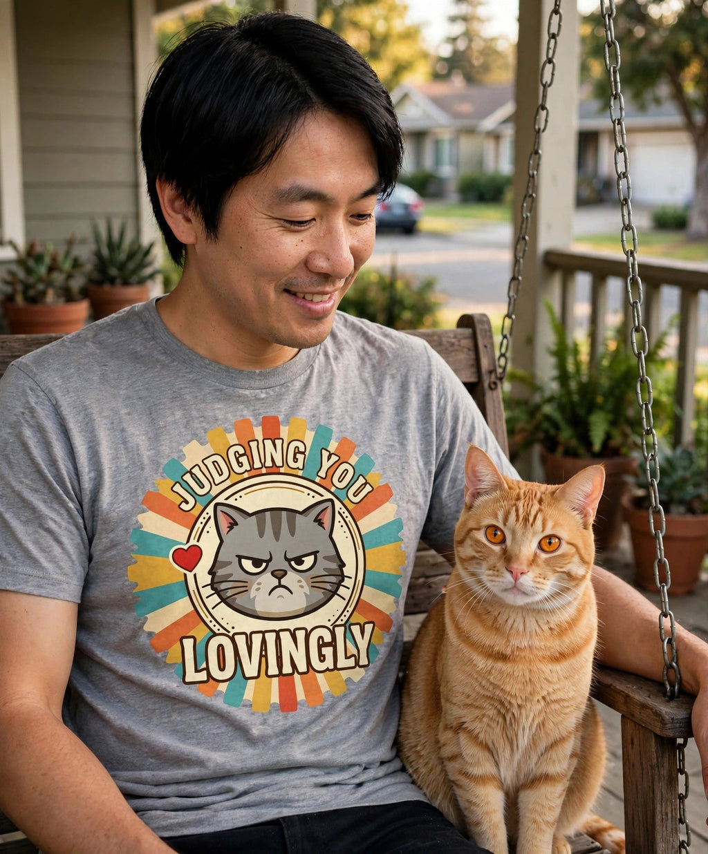 Worn by him — Judging You Lovingly Cat Tee