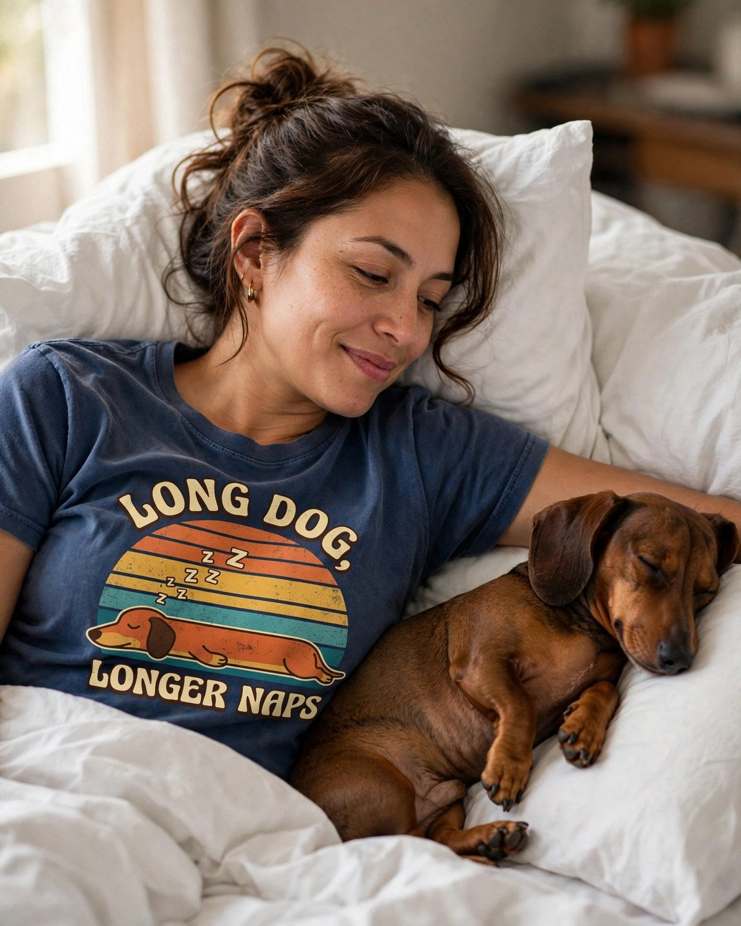 Worn by her — Long Dog, Longer Naps Dachshund Tee