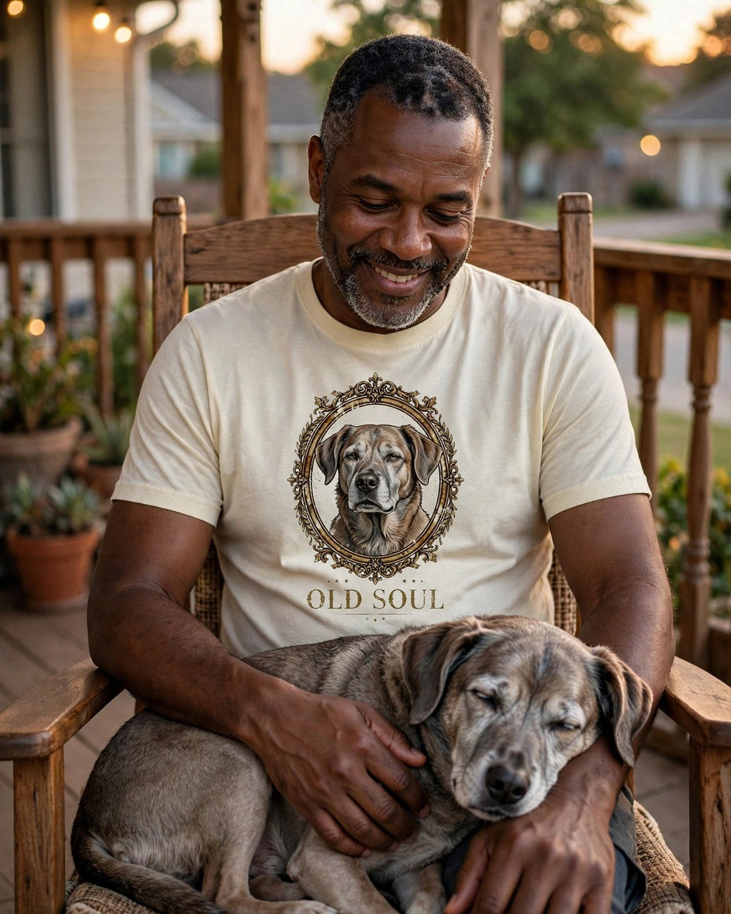 Worn by him — Old Soul Senior Dog Tee