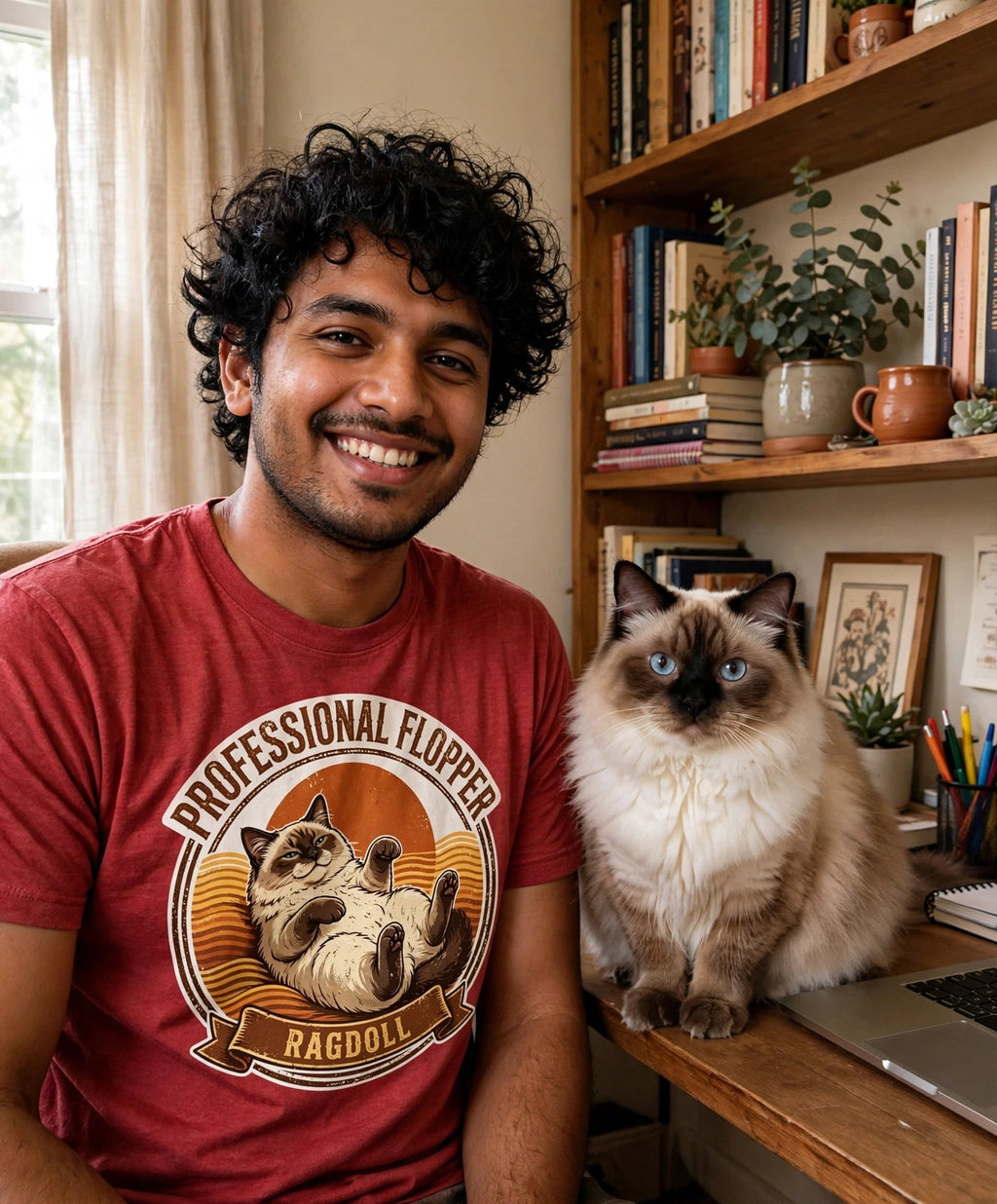 Worn by him — Professional Flopper Ragdoll Tee