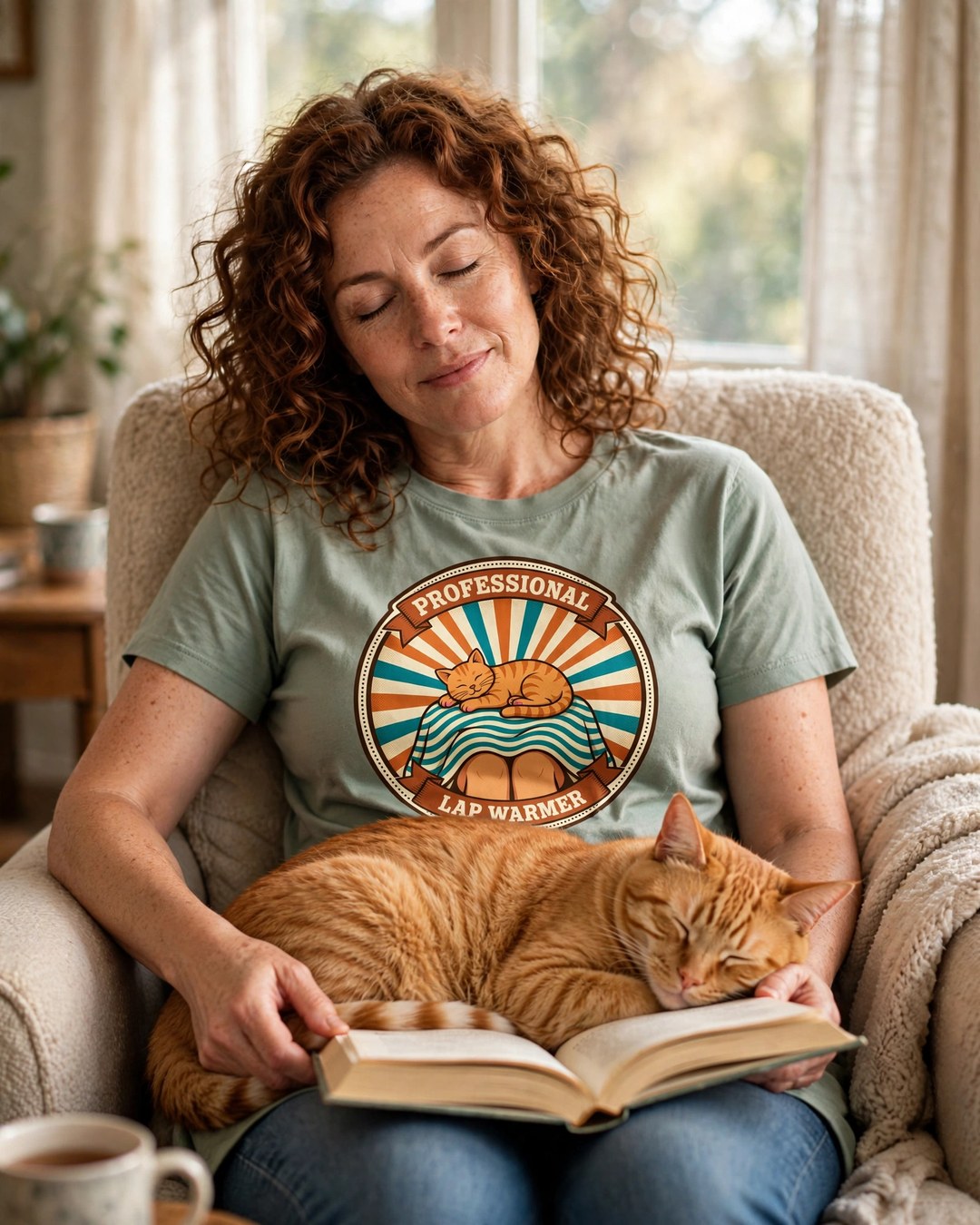 Worn by her — Professional Lap Warmer Cat Tee