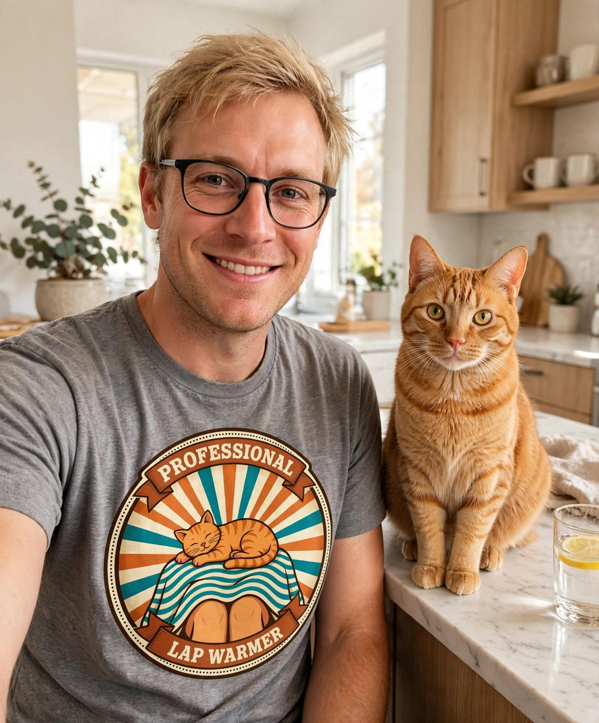 Worn by him — Professional Lap Warmer Cat Tee