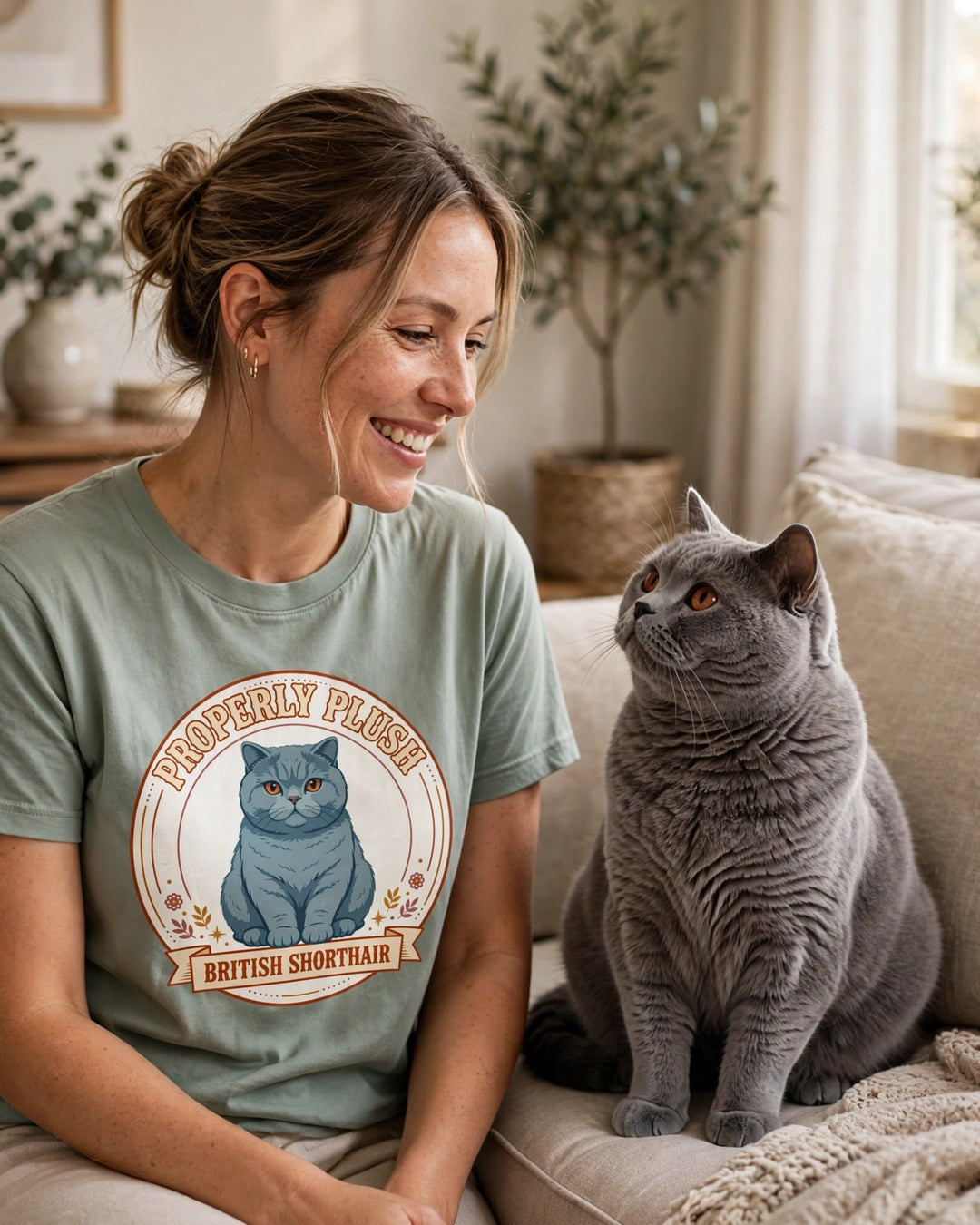Worn by her — Properly Plush British Shorthair Tee