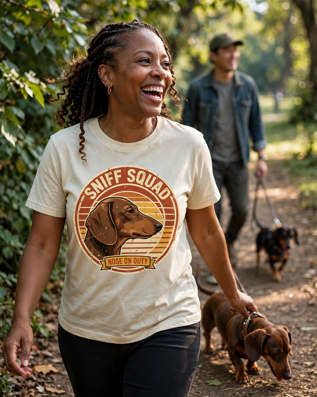 Worn by her — Sniff Squad Dachshund Tee